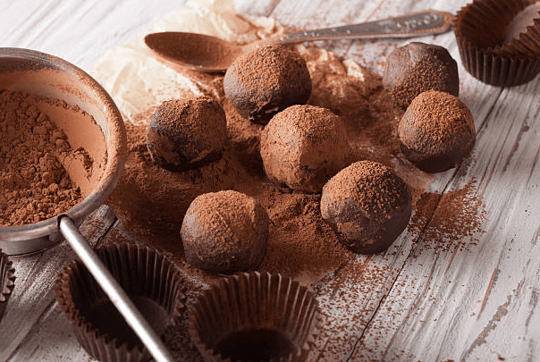 Homemade chocolate truffles