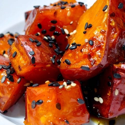 Glazed Sweet Potatoes with syrup glaze