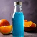 Homemade blue liqueur