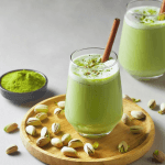 Easy pistachio shot drink glasses on the tray