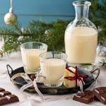 Homemade creamy liqueur with white chocolate