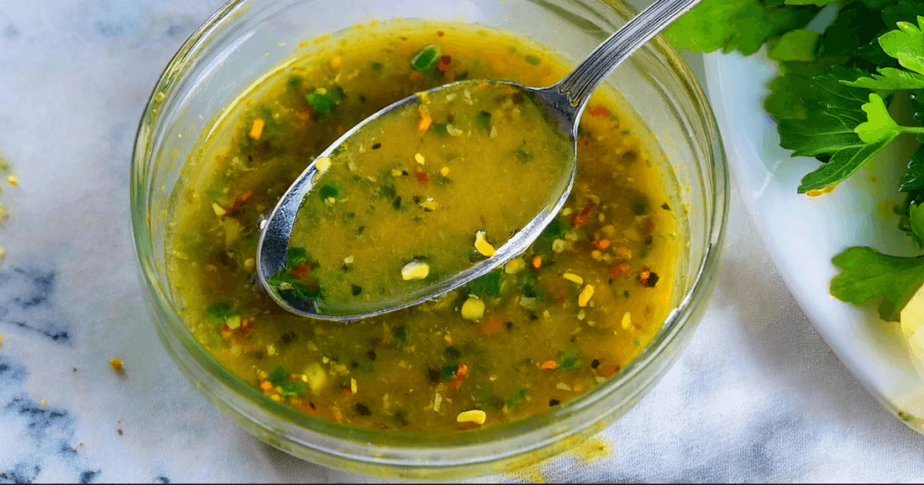 A spoonful of Italian salad dressing