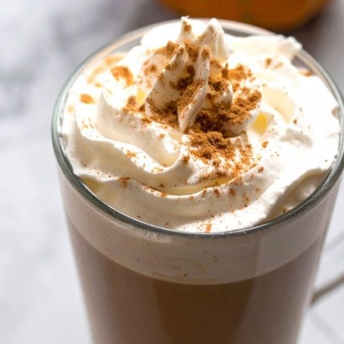 A cup of warm pumpkin spice latte