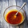 A bowl of Fattoush salad dressing for salad