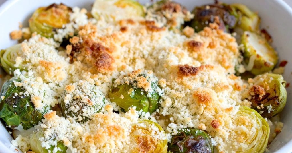 Baked Brussels Sprout side dish for Thanksgiving