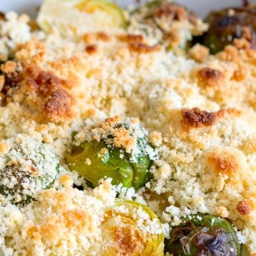 Baked Brussels Sprout side dish for Thanksgiving