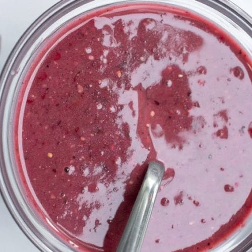 Deep reddish-purple Pomegranate salad dressing