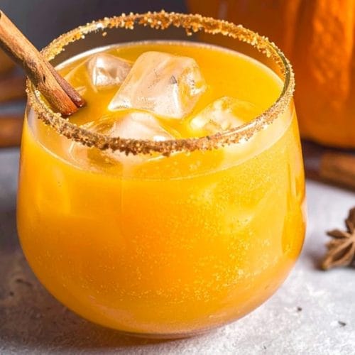 Pumpkin cocktail with tequila, pumpkin, and spices