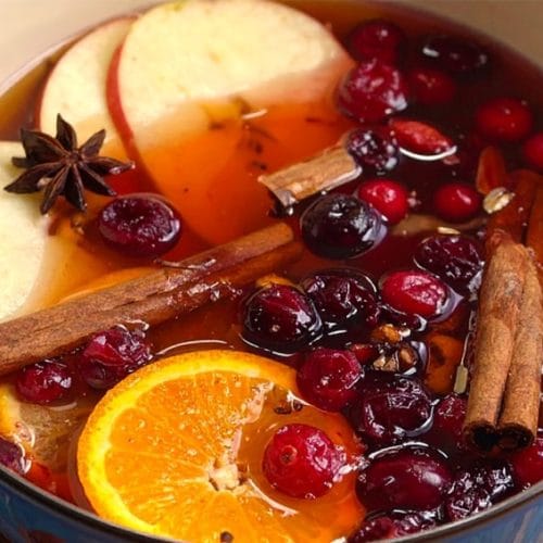 Thanksgiving cocktail with fruit juice, rum, and cinnamon