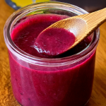 Simple blueberry salad dressing in a jar