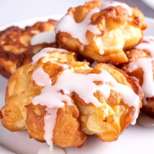 Easy, crunchy glazed apple fritter
