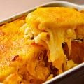 Cheesy Corn Casserole with cheese, corn, and sour cream