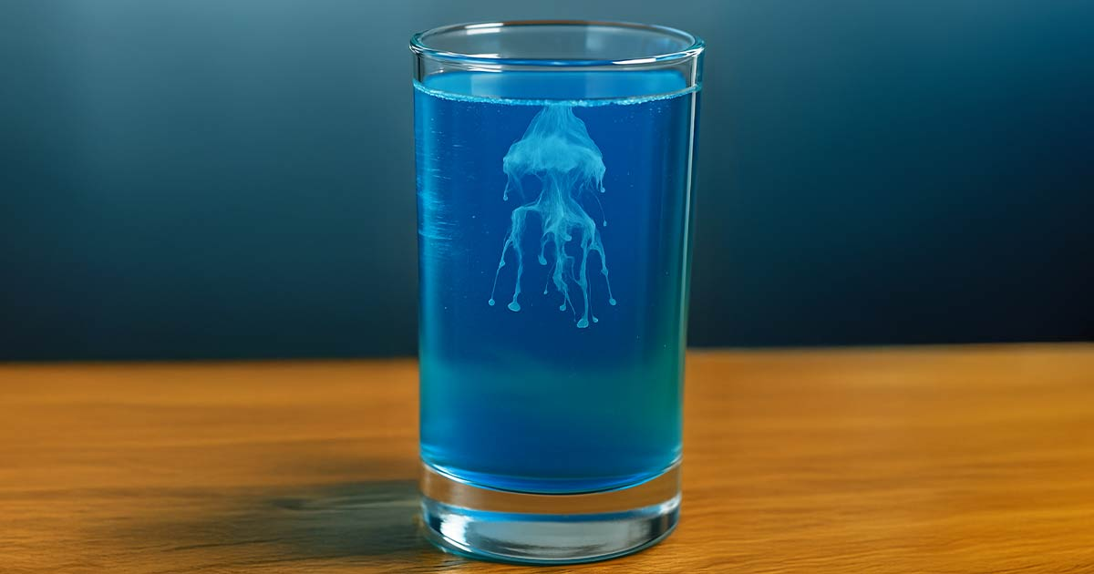 Simple blue jellyfish shot with blue curacao