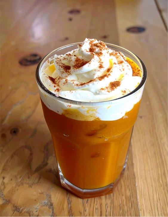 Easy homemade Pumpkin Spice Soda with whipped cream
