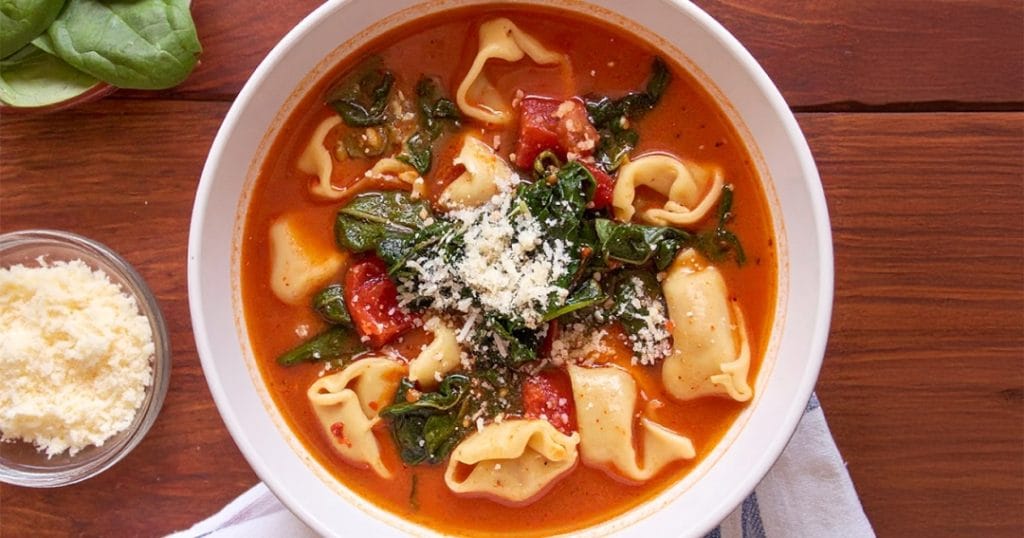 Easy Spinach Tortellini Soup recipe for dinner