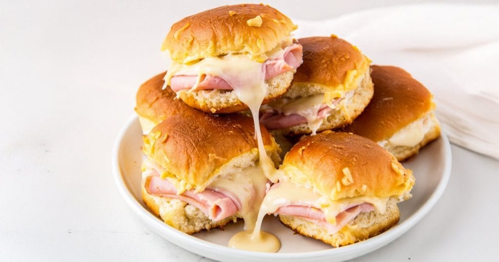 Simple and easy Turkey Sliders with meltingcheese stuffed in Hawaiian rolls
