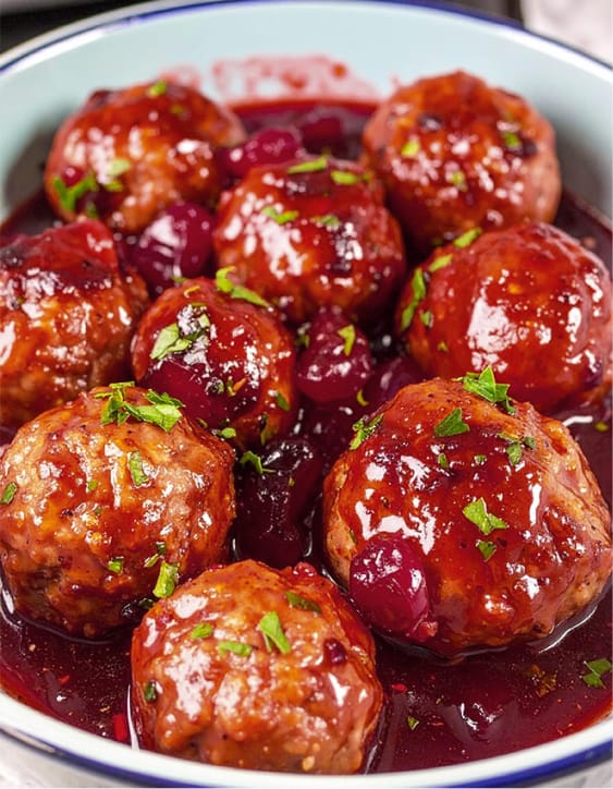 Easy cranberry glazed turkey meatballs recipe