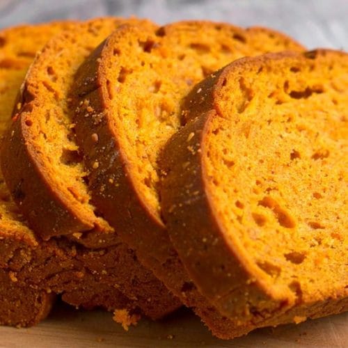 Sweet Potato Bread cut in slices