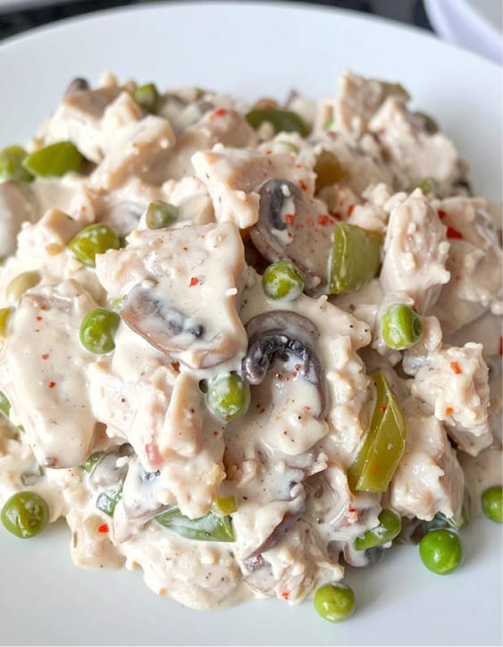 Best turkey à la king with bell pepper and peas