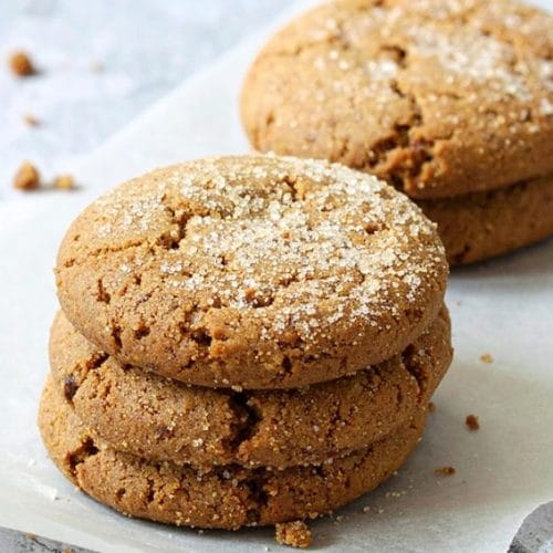 Stacks of spiced molasses cookies